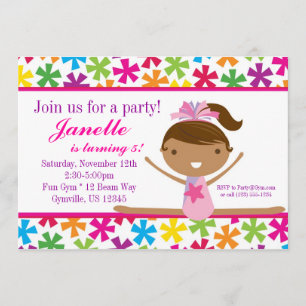 Invitation à la fête d'anniversaire des gymnastes 