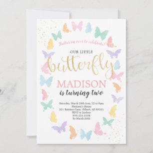 Invitation à la fête d'anniversaire des papillons