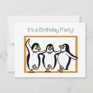 Invitation à la fête d'anniversaire des pingouins