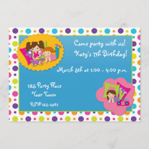 Invitation à la fête d'anniversaire des Pois fille