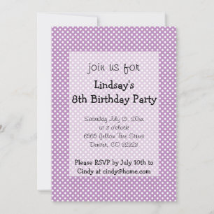 Invitation à la fête d'anniversaire des Pois Purpl