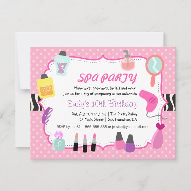 Invitation à la fête d'anniversaire des Pois roses (Devant)