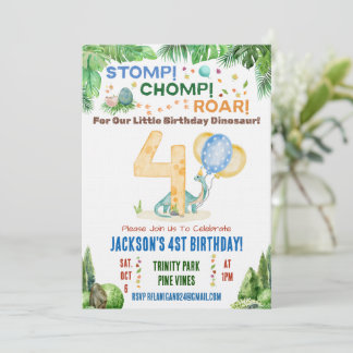 Invitation à la fête d'anniversaire des quatre ans