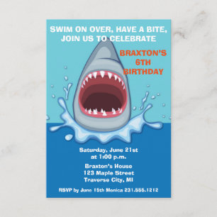 Invitation à la fête d'anniversaire des requins