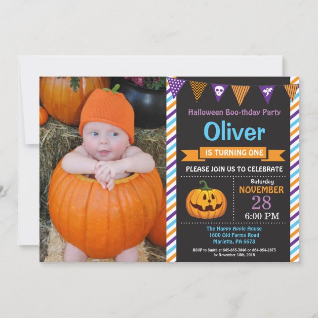 Invitation à la fête d'anniversaire d'Halloween (Devant)