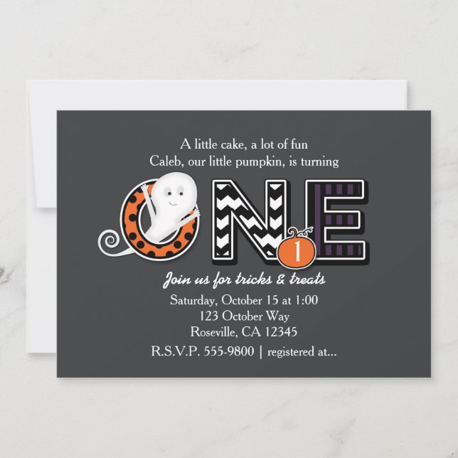 Invitation à la fête d'anniversaire d'Halloween d' (Devant)