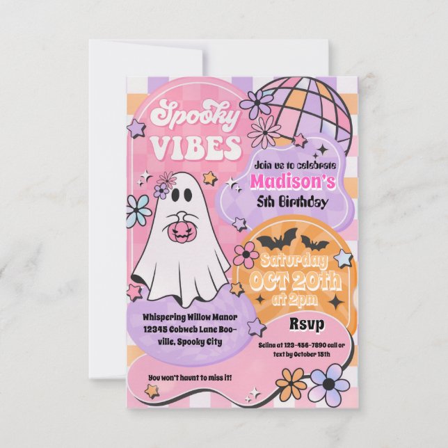 Invitation à la fête d'anniversaire d'Halloween éf (Devant)