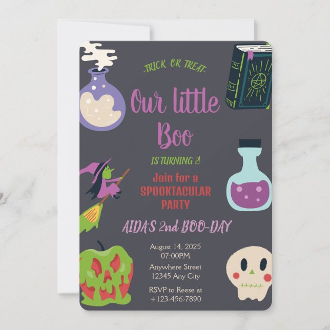Invitation à la fête d'anniversaire d'Halloween éf (Devant)
