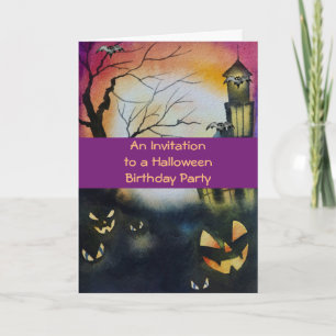 Invitation à la fête d'anniversaire d'Halloween po