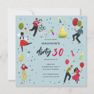 Invitation à la fête d'anniversaire Dirty Thirty 3