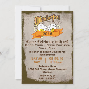 Invitation à la fête d'anniversaire d'Oktoberfest