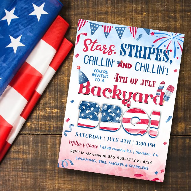 Invitation à la fête d'anniversaire du 14 juillet  (Créateur téléchargé)