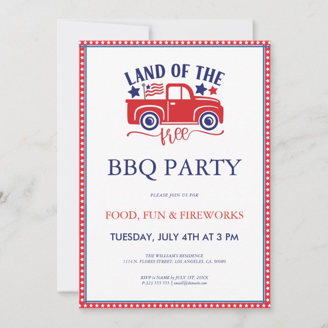 Invitation à la fête d'anniversaire du 14 juillet  (Devant)