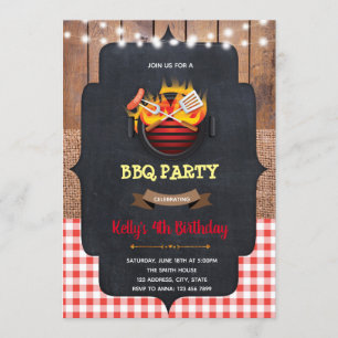 Invitation à la fête d'anniversaire du barbecue ba