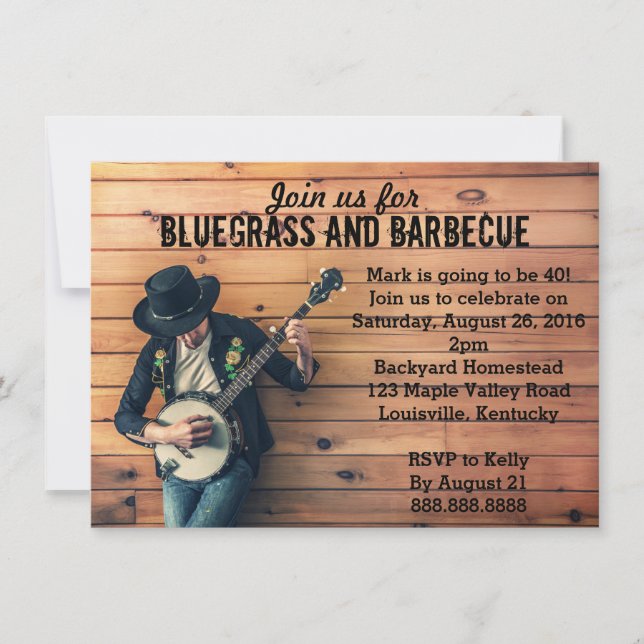 Invitation à la fête d'anniversaire du barbecue Bl (Devant)