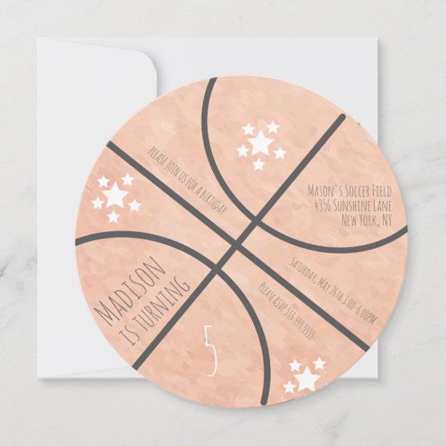 Invitation à la fête d'anniversaire du basket-ball (Devant)