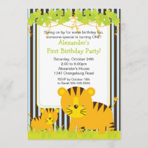 Invitation à la fête d'anniversaire du bébé tigre 