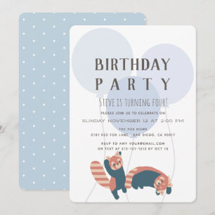 Invitation à la fête d'anniversaire du Blue Balloo
