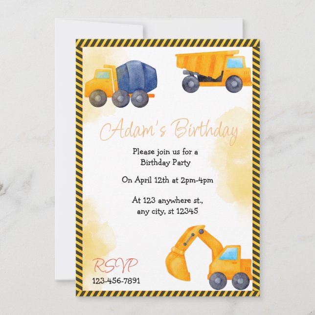 Invitation à la fête d'anniversaire du camion de c (Devant)