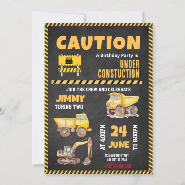 Invitation à la fête d'anniversaire du camion de c (Devant)