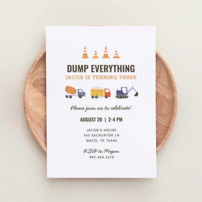 Invitation à la fête d'anniversaire du Camion de p (Créateur téléchargé)