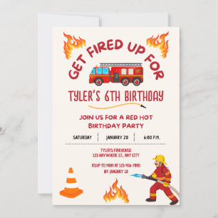Invitation à la fête d'anniversaire du camion-feu