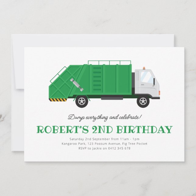 Invitation à la fête d'anniversaire du camion-poub (Devant)