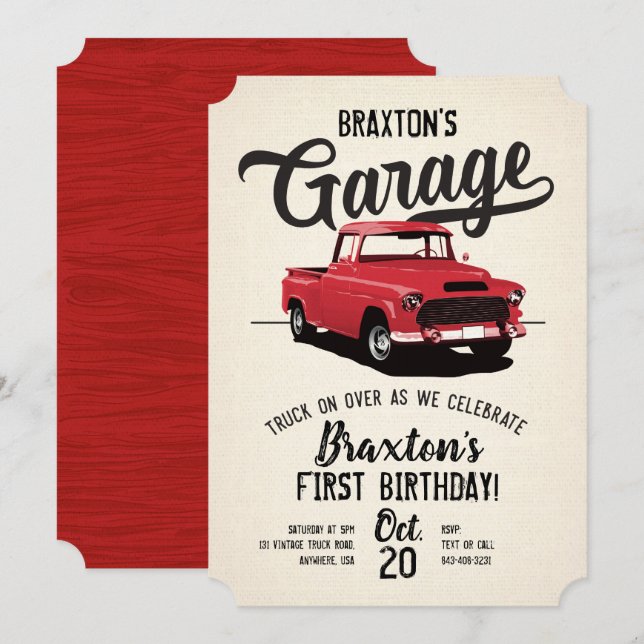 Invitation à la fête d'anniversaire du camion vint (Devant / Derrière)