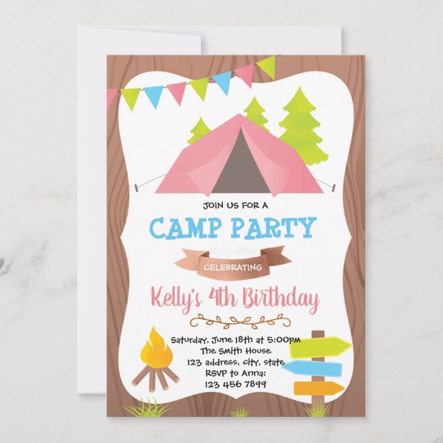 Invitation à la fête d'anniversaire du camp de Cub (Devant)