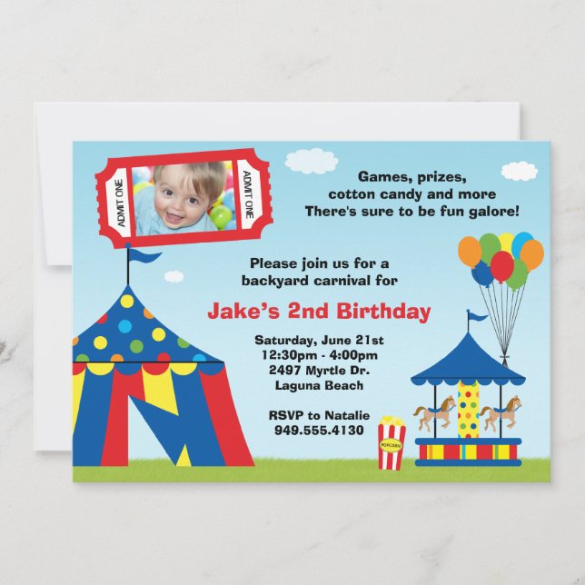 Invitation à la fête d'anniversaire du Carnaval (Devant)