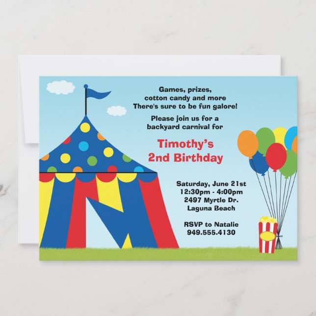 Invitation à la fête d'anniversaire du Carnaval (Devant)