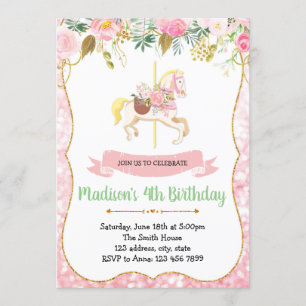Invitation à la fête d'anniversaire du carrousel