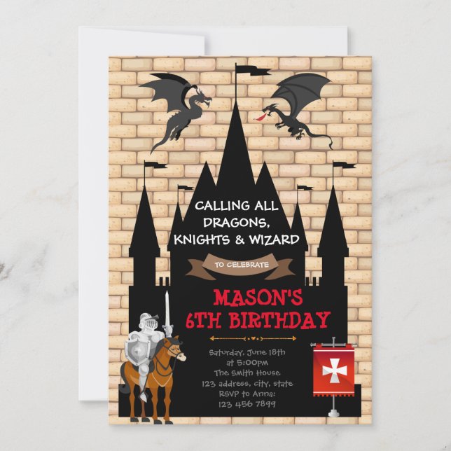 Invitation à la fête d'anniversaire du chevalier d (Devant)