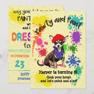 Invitation à la fête d'anniversaire du Chihuahua D
