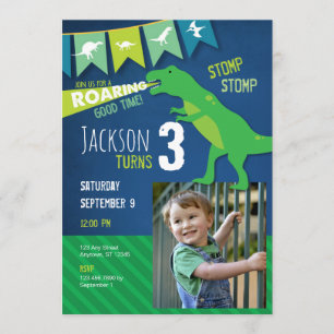 Invitation à la fête d'anniversaire du Dinosaure T