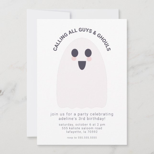 Invitation à la fête d'anniversaire du fantôme mig (Devant)