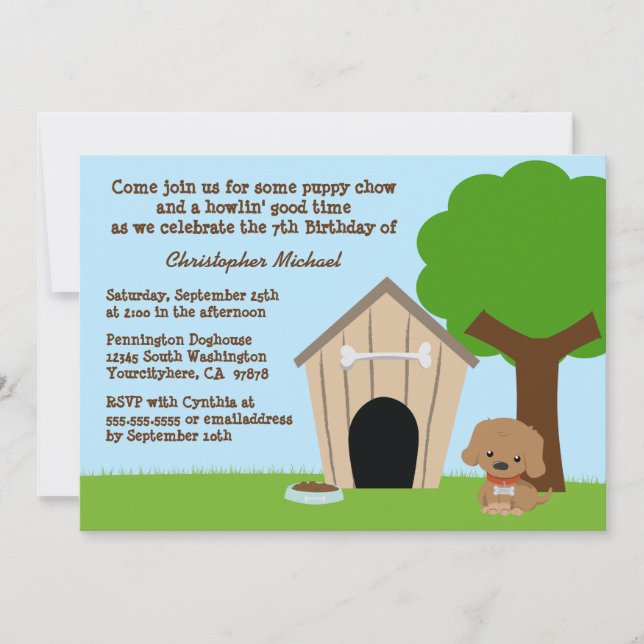 Invitation à la fête d'anniversaire du garçon de l (Devant)