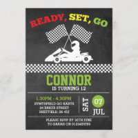 Invitation à la fête d'anniversaire du Go-Karting