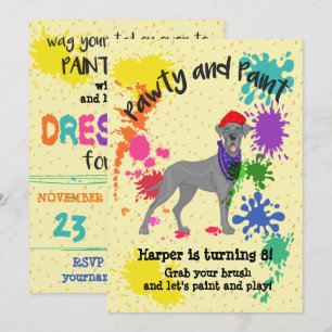 Invitation à la fête d'anniversaire du Great Dane 