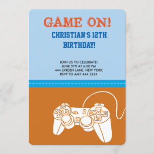 Invitation à la fête d'anniversaire du jeu vidéo