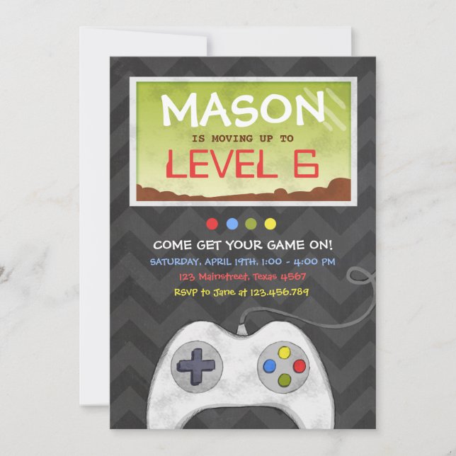 Invitation à la fête d'anniversaire du Jeu Vidéo (Devant)