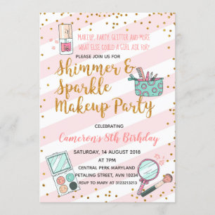 Invitation à la fête d'anniversaire du maquillage 