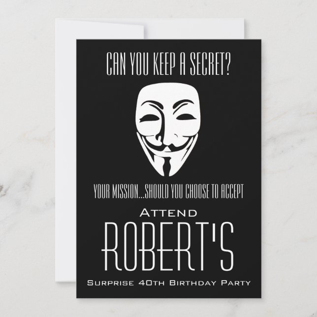 Invitation à la fête d'anniversaire du Masque Surp (Devant)