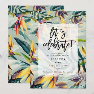 invitation à la fête d'anniversaire du palmier tro