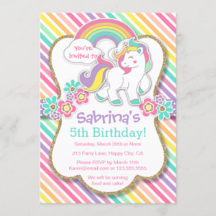 Invitation à la fête d'anniversaire du Pastel Rain