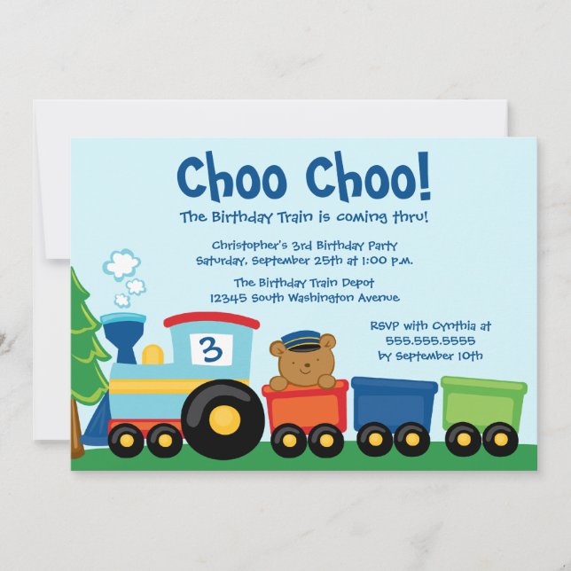 Invitation à la fête d'anniversaire du petit garço (Devant)