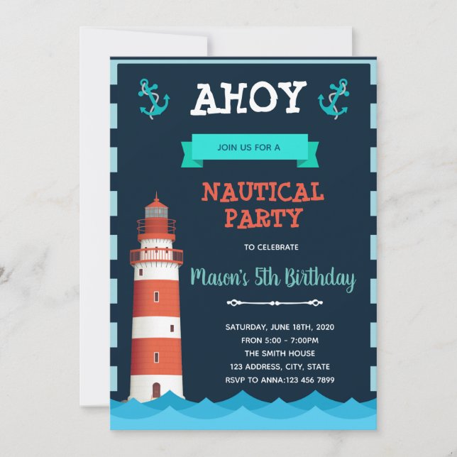 Invitation à la fête d'anniversaire du phare (Devant)