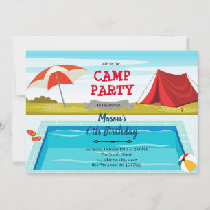 Invitation à la fête d'anniversaire du pool de cam