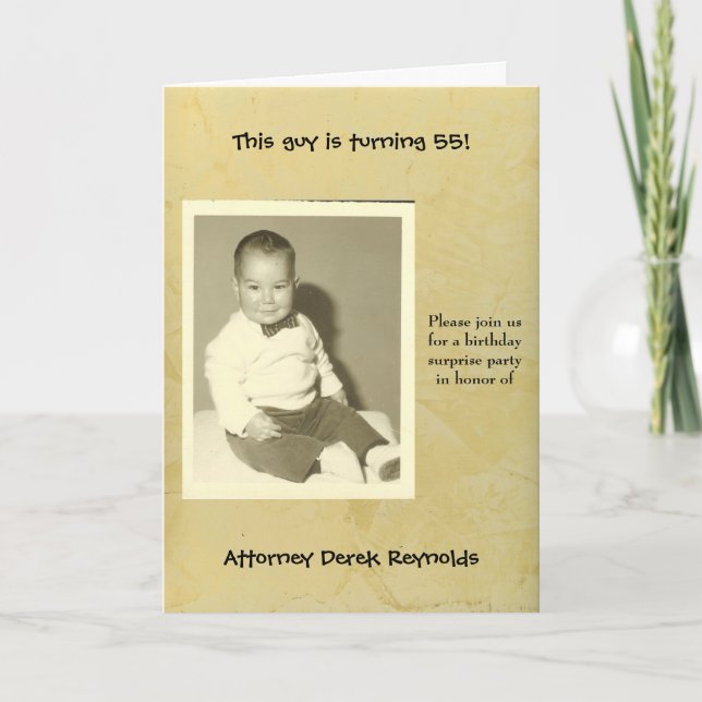 Invitation à la fête d'anniversaire du procureur s (Devant)
