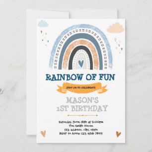 Invitation à la fête d'anniversaire du Rainbow boy